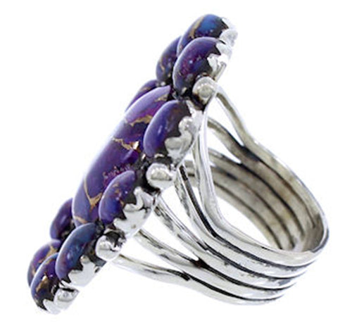 Magenta Turquoise Southwest Large Statement Ring Size 4-1/2 PS72474