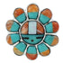 Sun Multicolor Southwest Silver Jewelry Ring Size 6-1/2 YS72140