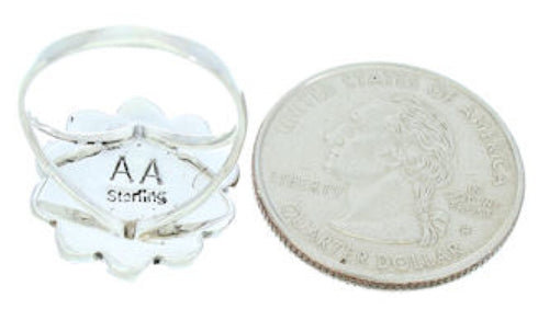 Sun Silver Multicolor Southwest Jewelry Ring Size 8-3/4 YS72150