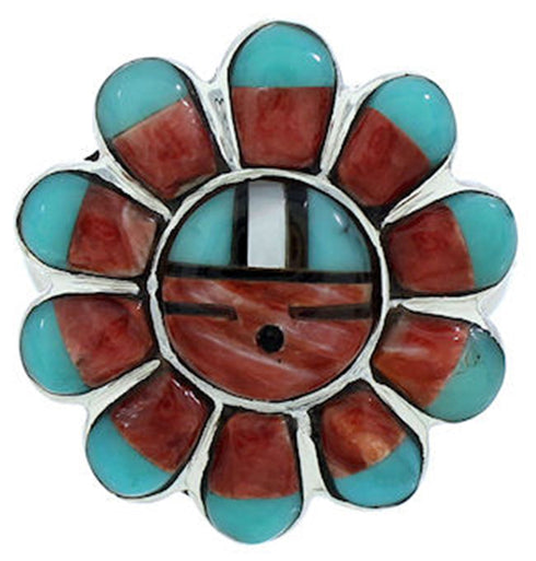 Sterling Silver Multicolor Sun Ring Size 8-3/4 YS72207