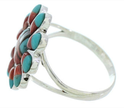 Sterling Silver Multicolor Sun Ring Size 8-3/4 YS72207