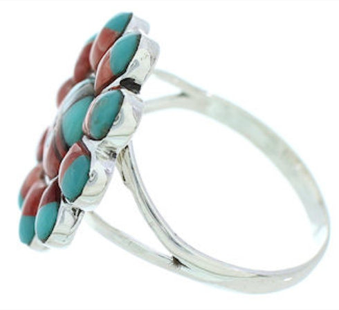 Silver Jewelry Southwest Multicolor Sun Ring Size 5-3/4 YS72243