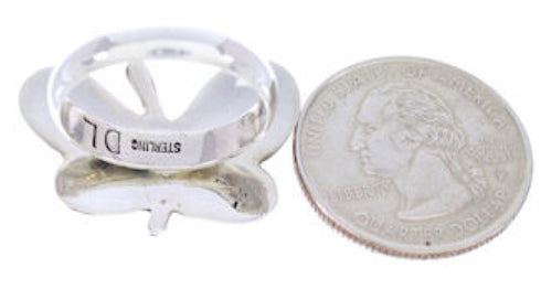 Multicolor Tiger Eye Sterling Silver Butterfly Ring Size 7-1/2 AS42919