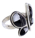 Mother of Pearl Black Jade Silver Butterfly Ring Size 8-1/2 AW72498