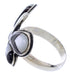 Mother of Pearl Black Jade Silver Butterfly Ring Size 8-1/2 AW72498