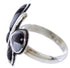 Silver Mother of Pearl Black Jade Butterfly Ring Size 9-1/4 AW72505