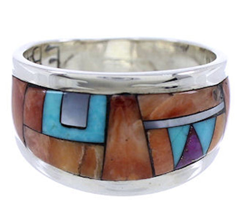 Sterling Silver Southwest Multicolor Jewelry Ring Size 6-1/4 AW72355