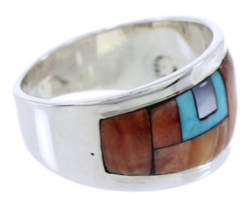 Sterling Silver Southwest Multicolor Jewelry Ring Size 6-1/4 AW72355