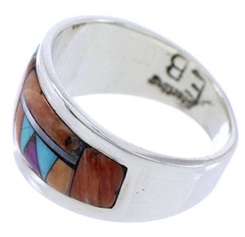 Sterling Silver Southwest Multicolor Jewelry Ring Size 6-1/4 AW72355