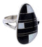 Black Jade Mother Of Pearl Silver Jewelry Ring Size 6-1/2 RS41357