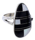 Black Jade Mother Of Pearl Silver Jewelry Ring Size 6-1/2 RS41357
