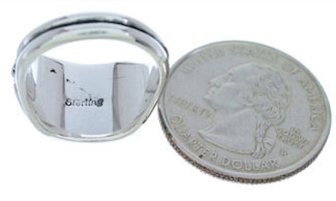 Turquoise Opal Inlay Silver Ring Size 5-3/4 BW72267