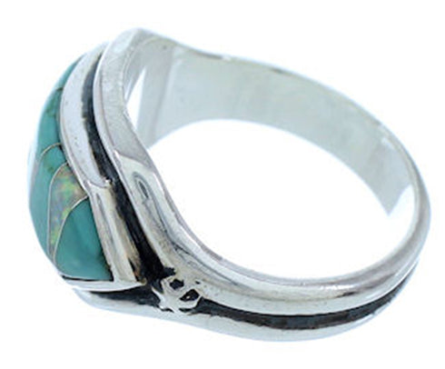 Silver Jewelry Turquoise Opal Southwest Ring Size 5-3/4 BW72300