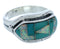 Sterling Silver Turquoise And Opal Inlay Ring Size 7-3/4 BW72317