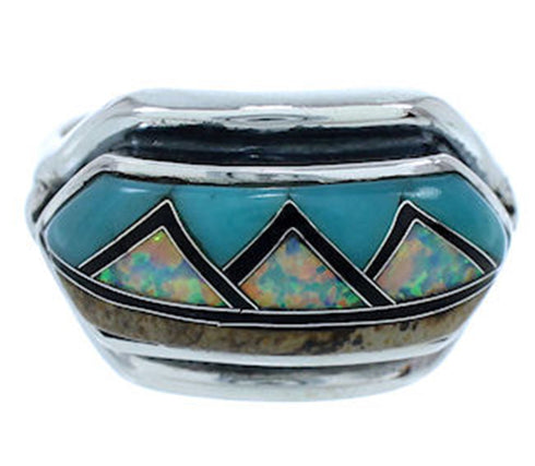 Southwestern Jewelry Multicolor Inlay Ring Size 5-1/2 BW72383