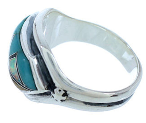 Multicolor Inlay Sterling Silver Ring Size 5-3/4 BW72335