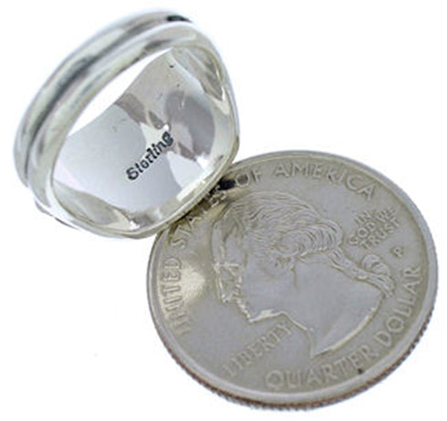 Southwest Multicolor Inlay Sterling Silver Ring Size 5-1/2 YS72301