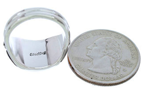 Southwest Multicolor Inlay Silver Ring Size 6-1/4 YS72302