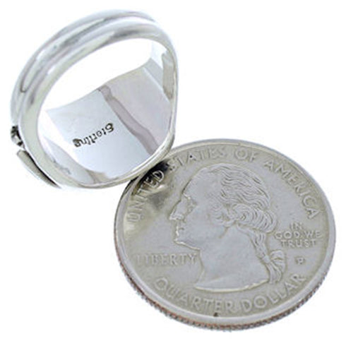 Southwest Multicolor Inlay Silver Jewelry Ring Size 5-1/2 YS72339