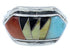Southwest Sterling Silver Multicolor Inlay Ring Size 5-3/4 YS72353