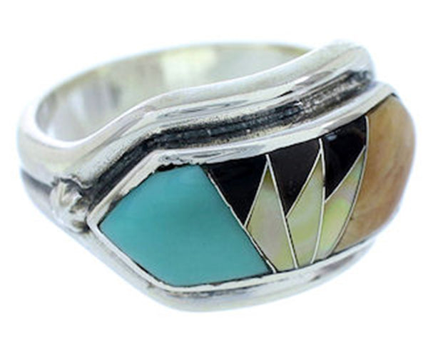 Southwest Jewelry Multicolor Silver Ring Size 6-3/4 YS72401