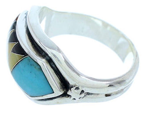 Southwest Jewelry Sterling Silver Multicolor Ring Size 5-3/4 YS72406