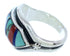 Multicolor Inlay Southwest Silver Jewelry Ring Size 5-1/4 YS72438