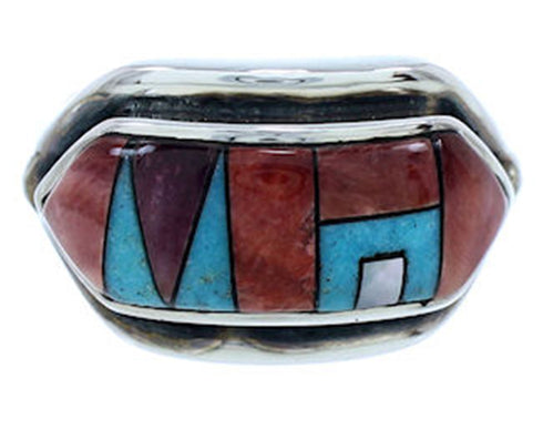 Sterling Silver Multicolor Southwest Jewelry Ring Size 7-1/4 YS72553