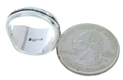 Sterling Silver And Multicolor Inlay Ring Size 6-1/4 YS72544