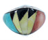 Southwest Turquoise Multicolor Silver Jewelry Ring Size 6-3/4 AW73260