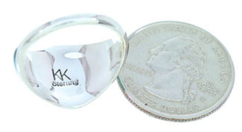 Turquoise Multicolor Genuine Sterling Silver Ring Size 6-3/4 AW73281