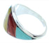 Southwest Genuine Sterling Silver Multicolor Ring Size 6-3/4 AW73294