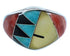 Southwestern Silver Turquoise Multicolor Ring Size 6-3/4 AW73298