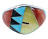 Sterling Silver Jewelry Multicolor Inlay Ring Size 6-3/4 AW73304