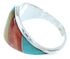 Sterling Silver Jewelry Multicolor Inlay Ring Size 6-3/4 AW73304