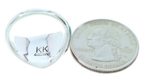 Sterling Silver Jewelry Multicolor Inlay Ring Size 6-3/4 AW73304