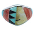 Sterling Silver Multicolor Inlay Jewelry Ring Size 7-3/4 AW73308