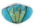 Opal And Turquoise Southwest Sterling Silver Ring Size 7-3/4 AW73103