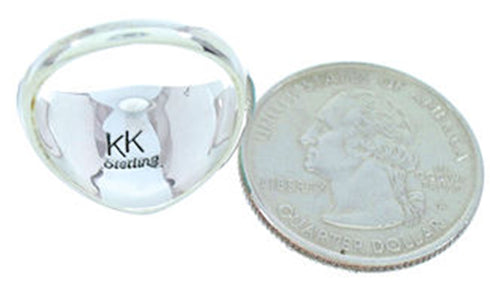 Opal Turquoise Southwestern Sterling Silver Ring Size 7-3/4 AW73107