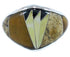 Tiger Eye Inlay Southwest Multicolor Silver Ring Size 7-3/4 AW73132