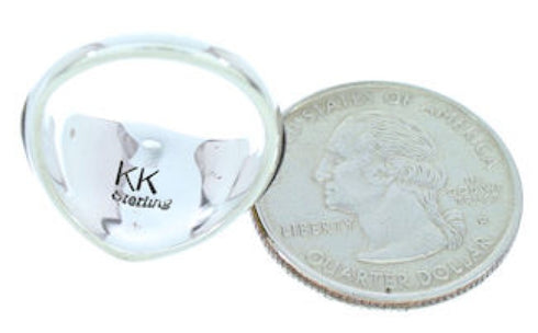 Tiger Eye Inlay Southwest Multicolor Silver Ring Size 7-3/4 AW73132