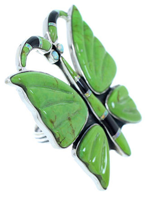 Multicolor Southwest Butterfly Large Statement Ring Size 6-3/4 YS72626
