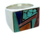 Southwest Sterling Silver Multicolor Jewelry Ring Size 11-1/2 DW72724