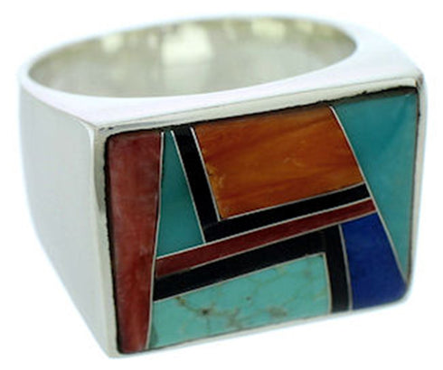 Southwest Jewelry Sterling Silver Multicolor Ring Size 11-1/2 DW72774
