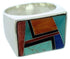 Southwest Jewelry Sterling Silver Multicolor Ring Size 11-1/2 DW72774