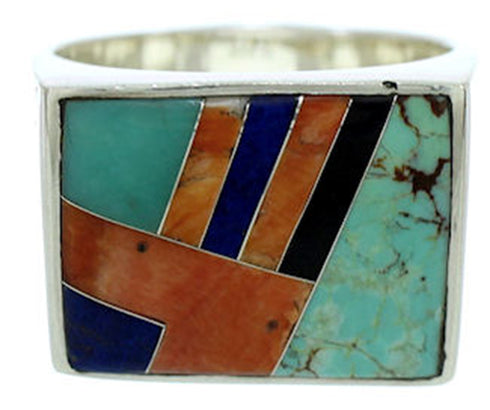 Southwestern Silver Multicolor Jewelry Ring Size 9-3/4 DW72791