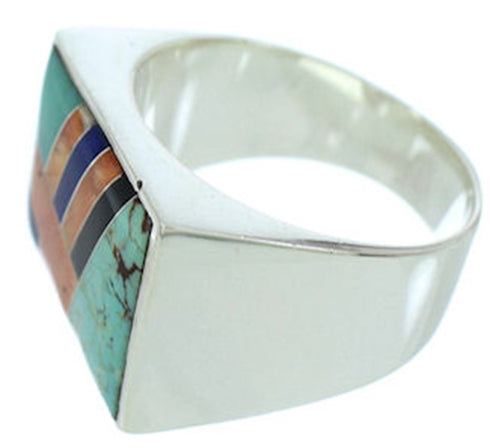 Southwestern Silver Multicolor Jewelry Ring Size 9-3/4 DW72791