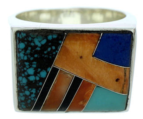 Southwest Multicolor Sterling Silver Jewelry Ring Size 11-1/4 DW72799