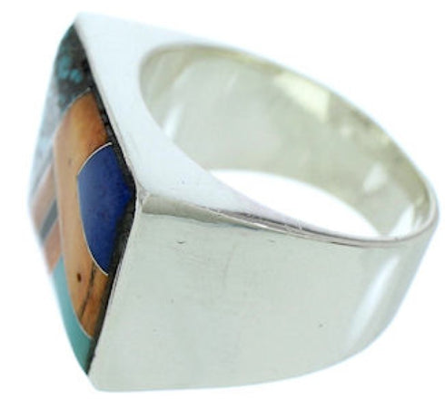 Southwestern Multicolor Silver Jewelry Ring Size 11-1/2 DW72800