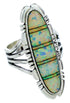 Sterling Silver And Opal Inlay Jewelry Ring Size 8-1/2 BW72841